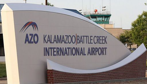 Kalamazoo/Battle Creek airport sign file photo