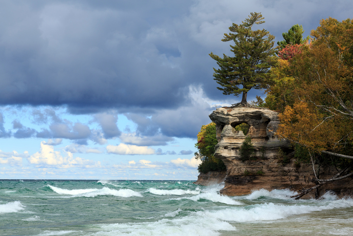 Chapel Rock at Pictured Rocks National Lakeshore.